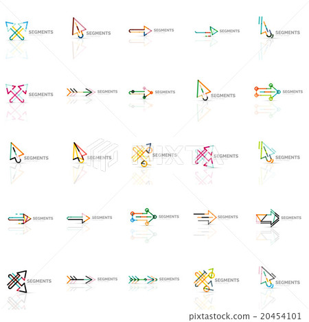 Set of linear arrow icons, thin line design 20454101