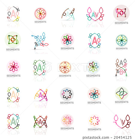 Set of vector linear logotypes, geometric abstract 20454125