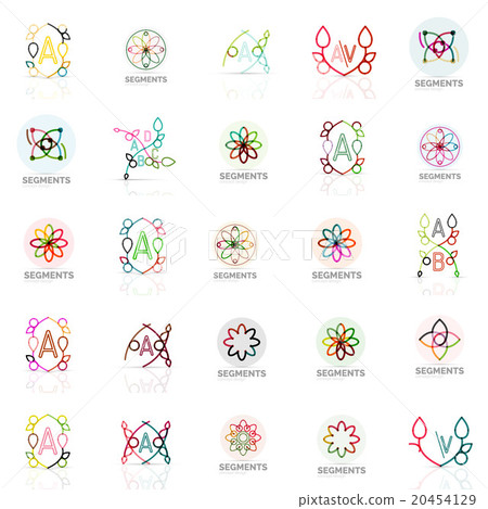 Set of vector linear logotypes, geometric abstract Set of vector linear logotypes, geometric abstract 20454129