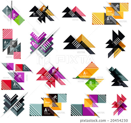 Set of paper design style geometrical banners with Set of paper design style geometrical banners with 20454230