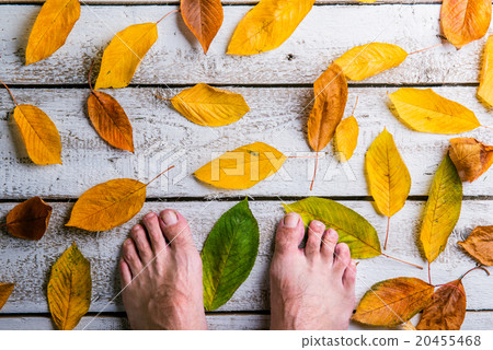 Feet of an unrecognizable runner. 20455468