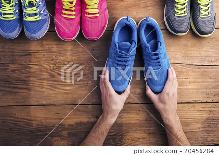 Running shoes on the floor Running shoes on the floor 20456284