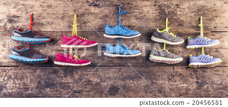 Running shoes on the floor Running shoes on the floor 20456581
