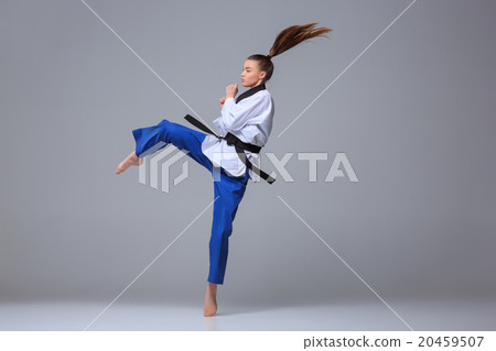 The karate girl with black belt  20459507