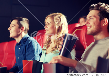 happy friends watching movie in theater happy friends watching movie in theater 20461466