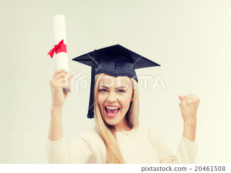 student in graduation cap with certificate student in graduation cap with certificate 20461508