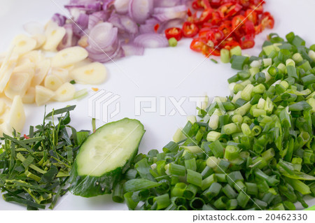 Sliced vegetables ready to cook. 20462330