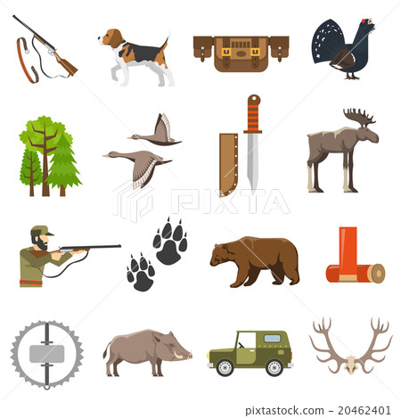 Flat Color Hunting Icons - Stock Illustration [20462401] - PIXTA