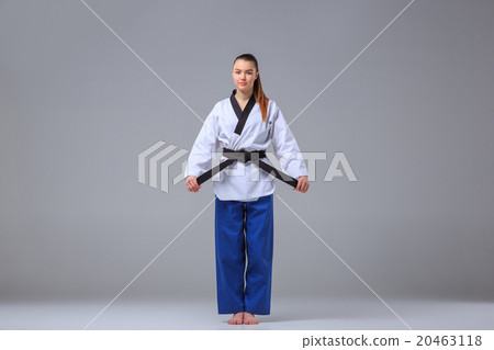 The karate girl with black belt  20463118
