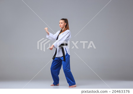 The karate girl with black belt The karate girl with black belt 20463376