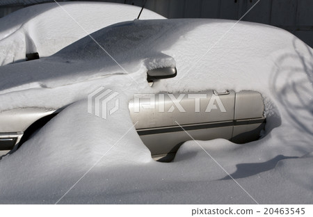 Cars in snow on parking lot. Cars in snow on parking lot. 20463545