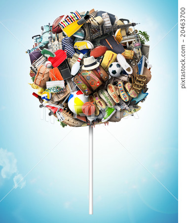 Travel large Lollipop with Luggage and attractions 20463700