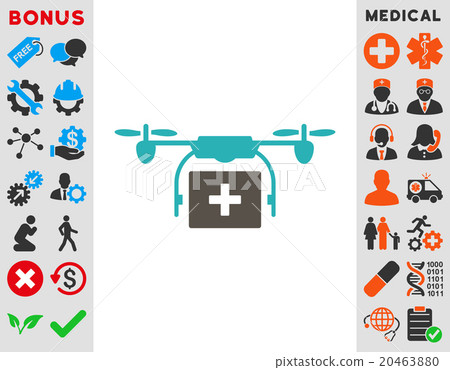 Medical Drone Shipment Icon Medical Drone Shipment Icon 20463880