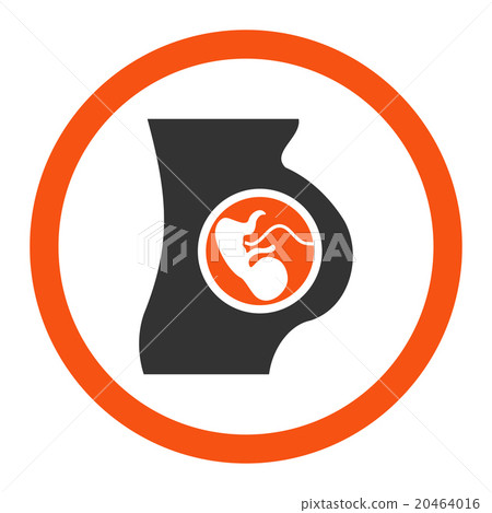 Pregnant Woman Rounded Vector Icon 20464016