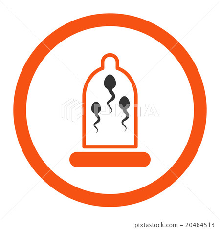 Sperm In Condom Rounded Vector Icon 20464513