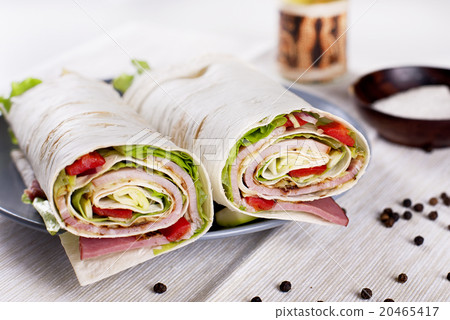 Vegetarian Salad Tortilla wraps Vegetarian Salad Tortilla wraps 20465417