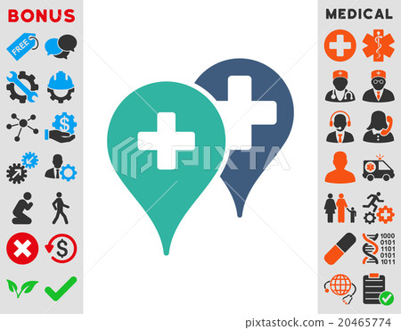 Medical Map Markers Icon Medical Map Markers Icon 20465774