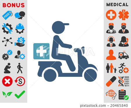 Drugs Motorbike Delivery Icon Drugs Motorbike Delivery Icon 20465840
