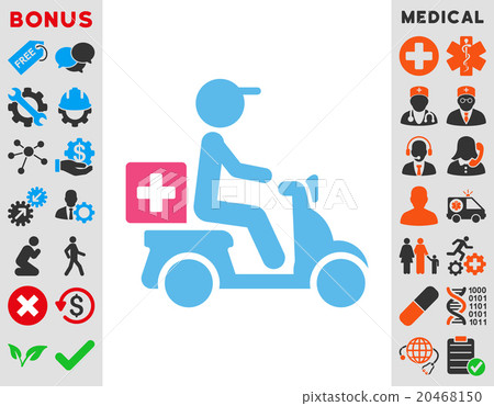 Drugs Motorbike Delivery Icon 20468150