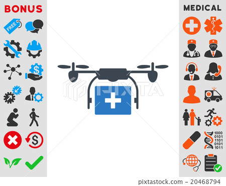 Medical Drone Shipment Icon 20468794