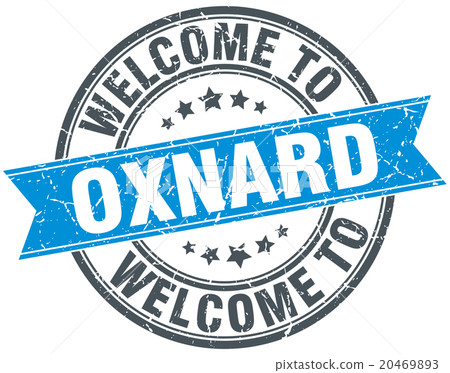 welcome to Oxnard blue round vintage stamp 20469893
