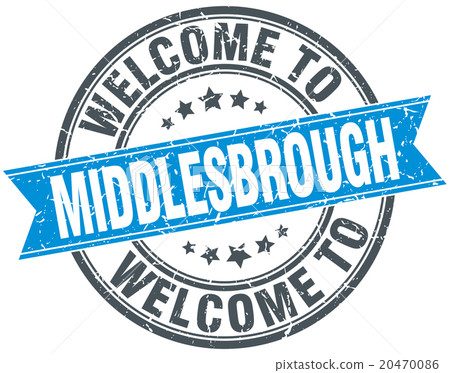 welcome to Middlesbrough blue round vintage stamp welcome to Middlesbrough blue round vintage stamp 20470086