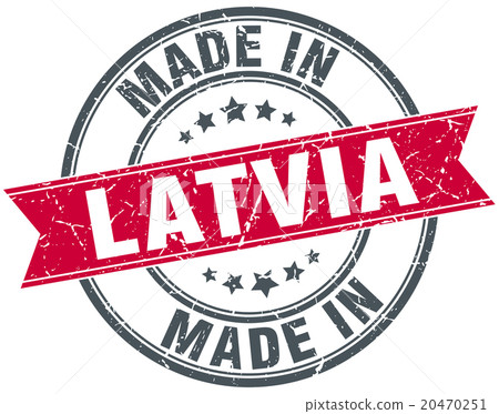 made in Latvia red round vintage stamp made in Latvia red round vintage stamp 20470251