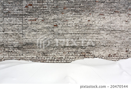 Old brick wall and snow. 20470544
