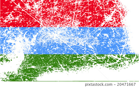Flag of Karelia with old texture. Vector 20471667