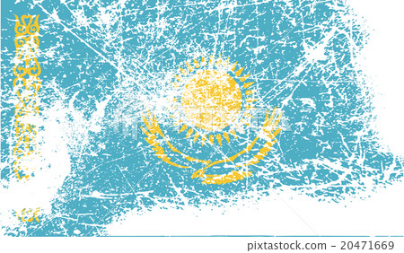 Flag of Kazakhstan with old texture. Vector 20471669