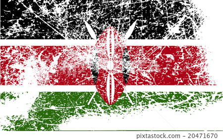 Flag of Kenya with old texture. Vector 20471670