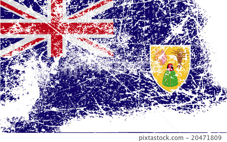 Flag of Turks and Caicos with old texture. Vector 20471809