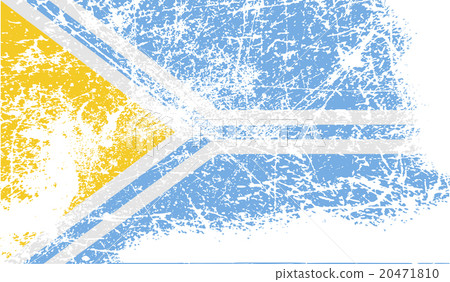 Flag of Tuva Republic, Russia with old texture. Ve 20471810