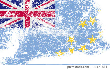 Flag of Tuvalu with old texture. Vector 20471811