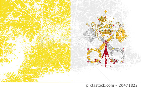 Flag of Vatican with old texture. Vector 20471822