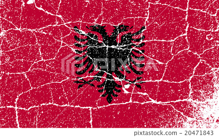 Flag of Albania with old texture. Vector 20471843