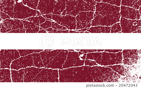 Flag of Latvia with old texture. Vector 20472043