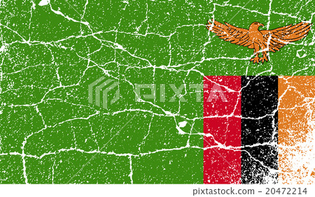 Flag of Zambia with old texture. Vector 20472214