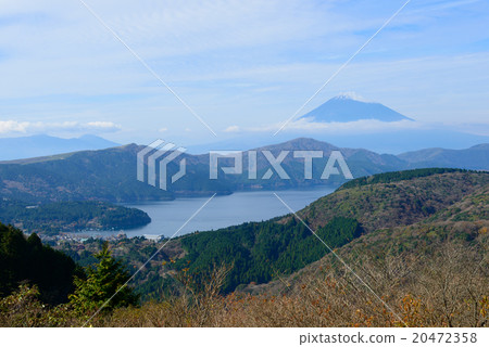 神奈川縣箱根蘆之湖和富士山岡谷觀 20472358