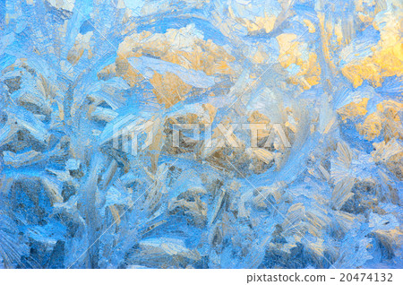 Window glass covered with ice pattern Window glass covered with ice pattern 20474132