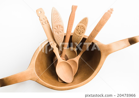 Wooden spoon on white background 20478966