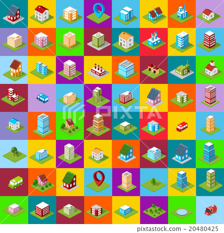 set of icons isometric house set of icons isometric house 20480425