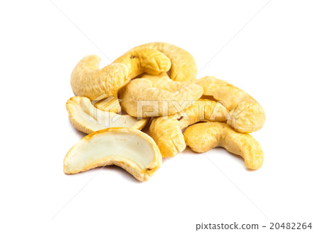 Cashew nuts isolated in white background Cashew nuts isolated in white background 20482264