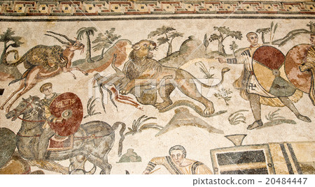 Mosaic fragment Roman Villa Romana del Casale 20484447