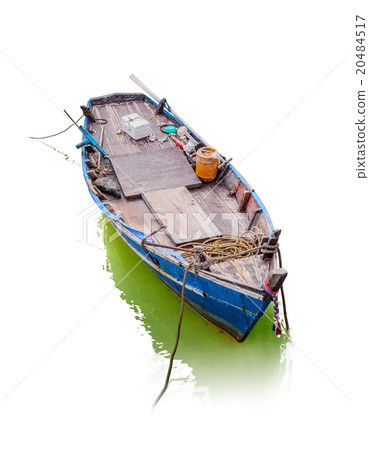 old fishing wooden boat isolated on white old fishing wooden boat isolated on white 20484517
