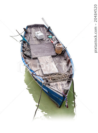 old fishing wooden boat isolated on white old fishing wooden boat isolated on white 20484520