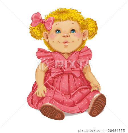 Toy doll with a red bow in her hair Toy doll with a red bow in her hair 20484555