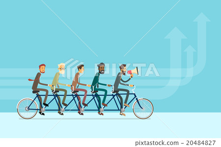 Business People Group Riding Bike Teamwork Business People Group Riding Bike Teamwork 20484827
