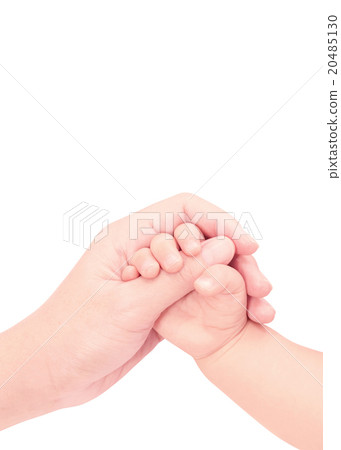 baby hand in hand of love isolated on white 20485130