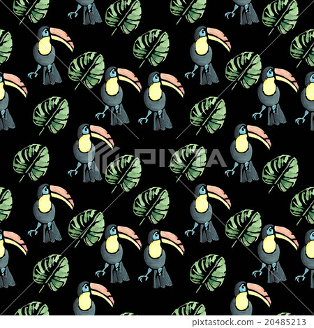Hand drawn watercolor seamless pattern - Stock Illustration [20485213 ...